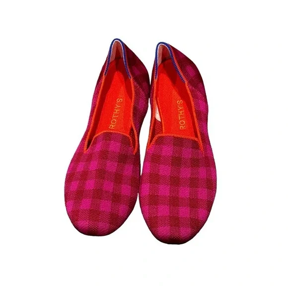 Rothy's Limited Edition The Cherry Gingham Slip On Ballet FlatSize W10 NWOB